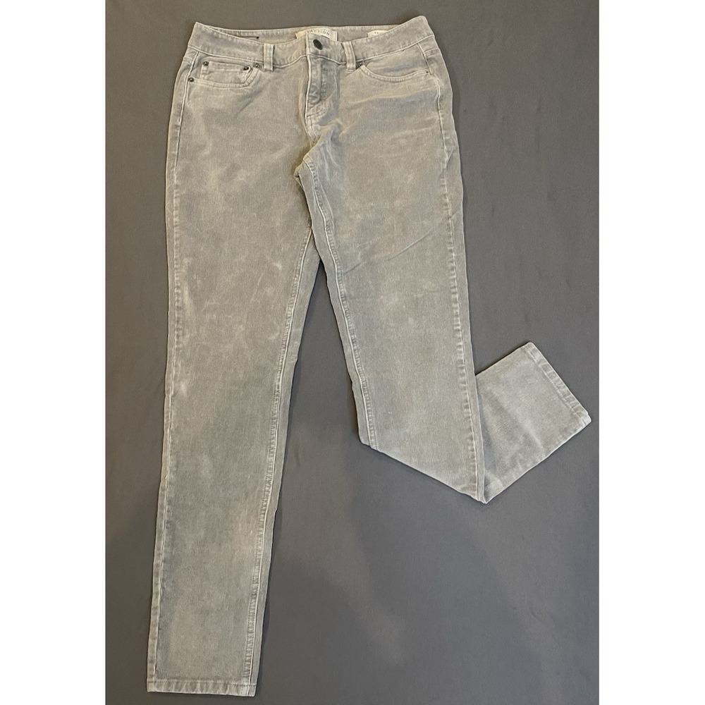 Kenneth Cole Reaction Corduroy Jeans Womens Size 6 Light Gray Skinny Mid Rise